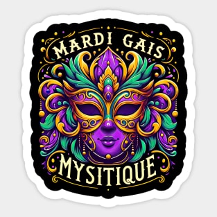 Mardi Gras Mystique Mask: Enchanting Carnival Elegance Sticker